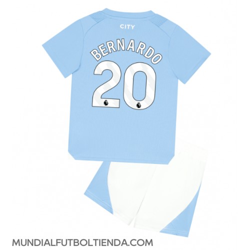Camiseta Manchester City Bernardo Silva #20 Primera Equipación Replica 2023-24 para niños mangas cortas (+ Pantalones cortos)
